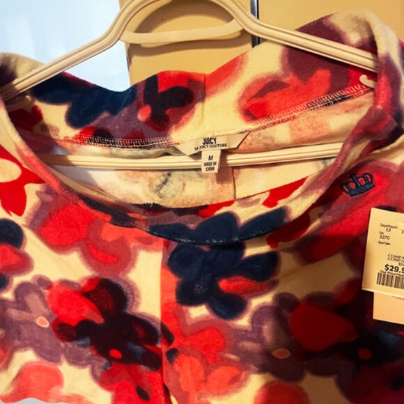 Juicy Couture Women's Floral Terry Cloth Crop Top And Shorts Size M - Picture 3 of 6